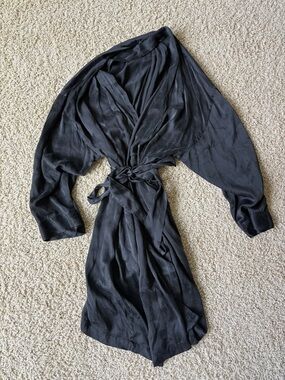 Black silk gold label Victoria's Secret robe or coverup